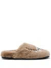 Simone Rocha Crystal-embellished Faux Fur Slippers In Nude
