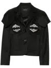 Simone Rocha Crystal-embellished Woven Jacket In Grau