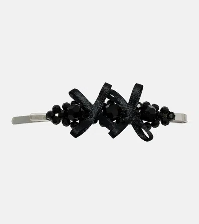 Simone Rocha Crystal-embellished Hair Clip In Black