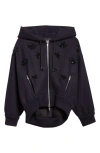 Simone Rocha Crystal Embellished Hooded Jacket In Black