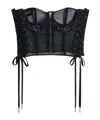 Simone Rocha Crystal-embellished Lace-up Corset In Black