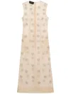 Simone Rocha Embellished Mesh Midi Dress In Neutrals