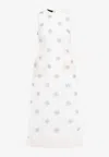 Simone Rocha Sleeveless Fitted Dress With Intricate Embellishments In Nude