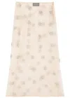 Simone Rocha Crystal-embellished Sheer Tulle Midi Skirt In Nude