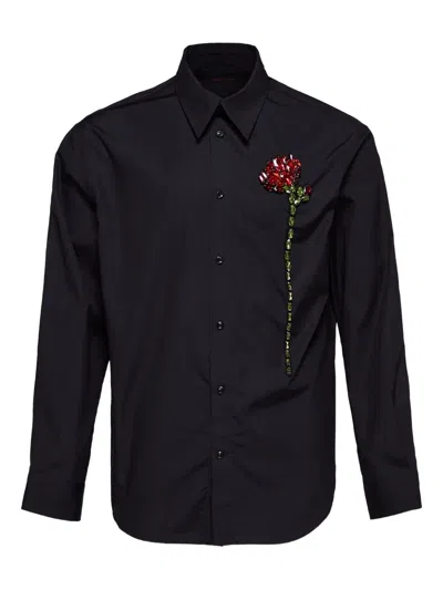Simone Rocha Crystal-embellished Shirt In Black