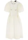 Simone Rocha Crystal-embellished Silk-organza Midi Dress In Ivory
