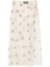 Simone Rocha Crystal-embellished Sheer Tulle Midi Skirt In Neutrals