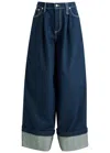 Simone Rocha Crystal-embellished Wide-leg Jeans In Indigo