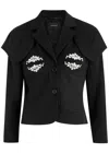 Simone Rocha Crystal-embellished Woven Jacket In Black