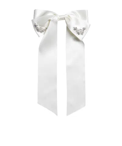 Simone Rocha Crystal-embellishment Bow Hair Clip In White | ModeSens