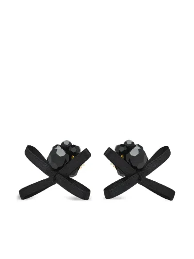 Simone Rocha Crystal-embellishment Earrings In Black