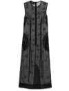 Simone Rocha Crystal Embellishment Midi Dress In Black