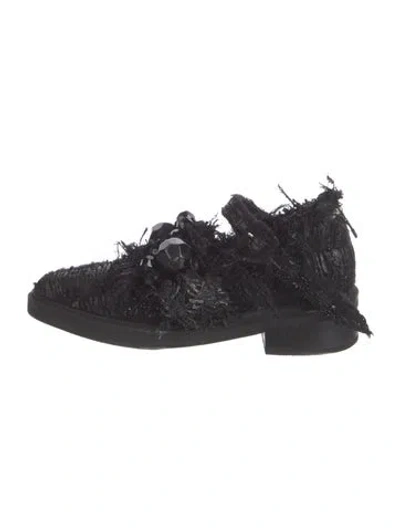 Pre-owned Simone Rocha Crystal Embellishments Oxfords In Black