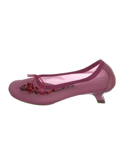 Pre-owned Simone Rocha Crystal Embellishments Pumps In Purple