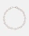 Simone Rocha Crystal Floret Necklace In Silver