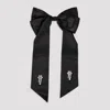 Simone Rocha Crystal Flower Bow Barrette In Black