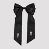 Simone Rocha Crystal Flower Bow Barrette In Black Pearl Crystal
