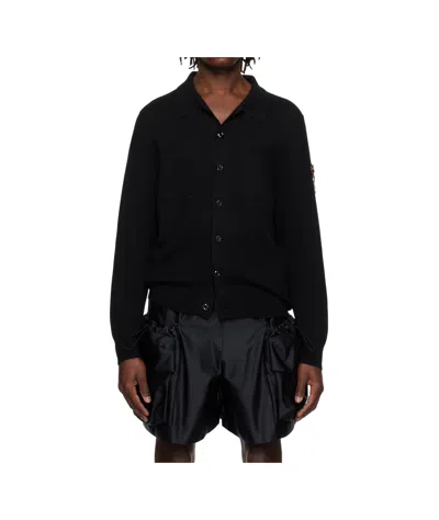 Simone Rocha Crystal-flower Cardigan In Black