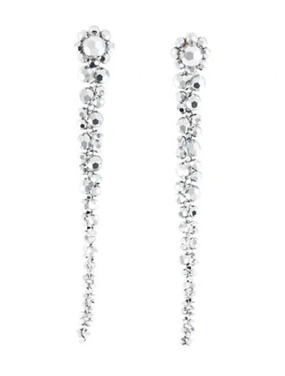 Pre-owned Simone Rocha Crystal Glass Bead Drip Drop Earrings In Silver