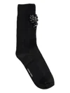 Simone Rocha Crystal-rose Ankle Sock In Black