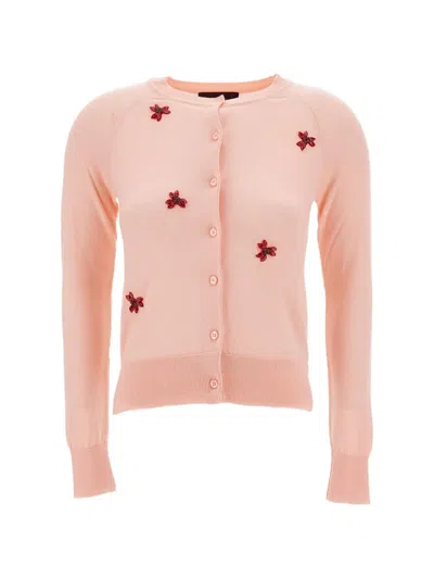 Simone Rocha Crystal-embellished Cardigan In Pink