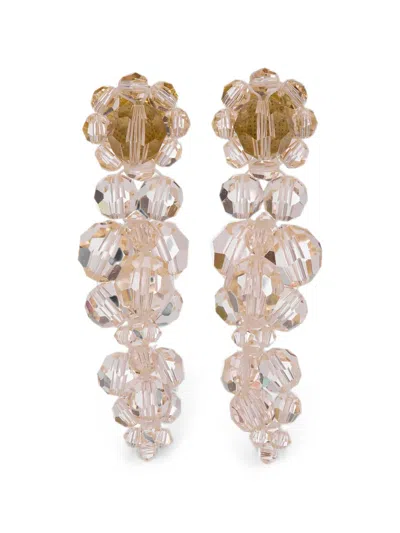 Simone Rocha Crystal-embellished Drop Earrings In Pink