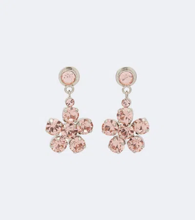 Simone Rocha Crystal-embellished Drop Earrings In Pink