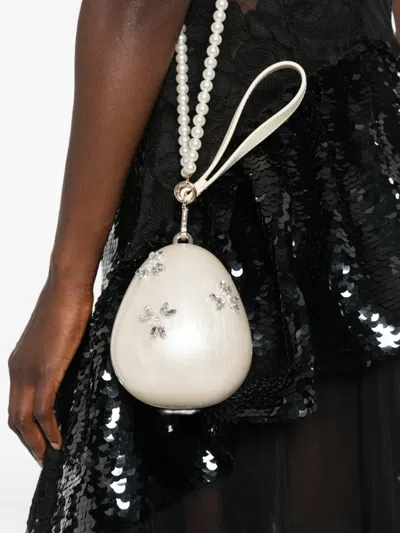 Simone Rocha Crystal-embellished Egg Tote Bag In Blue