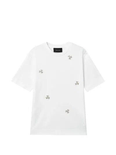 Simone Rocha Crystal-embellished Faux-pearl T-shirt In White