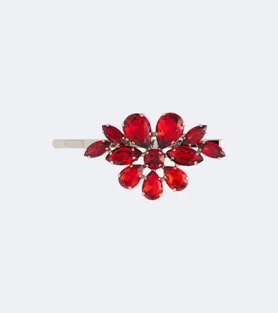 Simone Rocha Crystal-embellished Hair Clip In Red