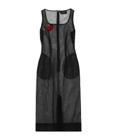 Simone Rocha Crystal-embellished Tulle Midi Dress In Black