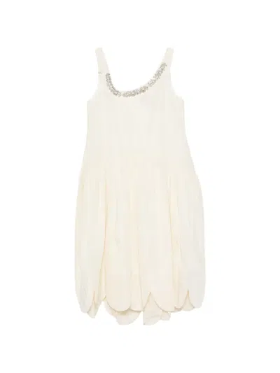 Simone Rocha Crystal-embellished Midi Dress In Neutral