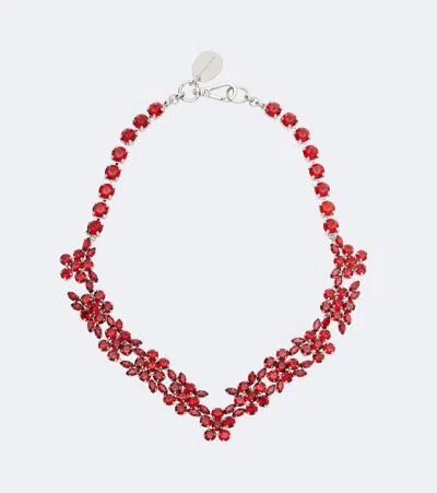 Simone Rocha Crystal-embellished Necklace In Red