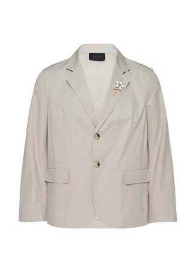 Simone Rocha Crystal-embellishment Blazer In Gray