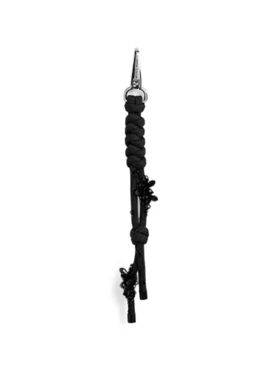 Simone Rocha Crystallised Rope Keychain In Black