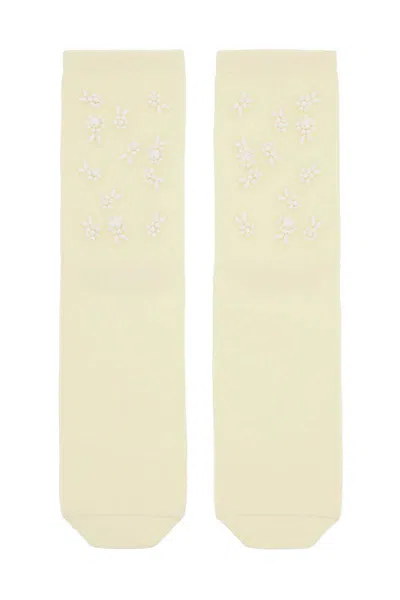 Simone Rocha Crystals Socks In Bianco
