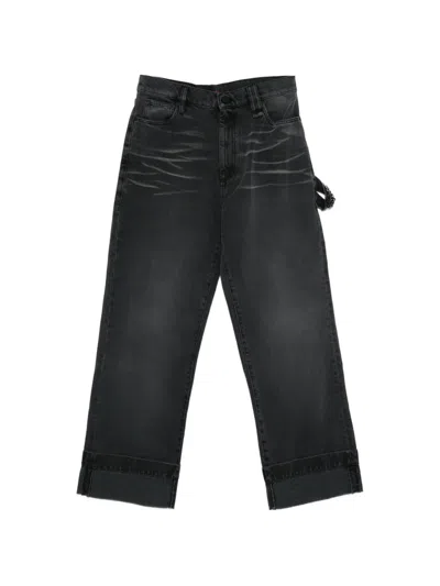 Simone Rocha Cuffed Jeans In Black