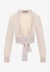 Simone Rocha Cropped Jumper Featuring Cut-out Window In Beige