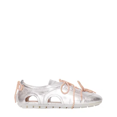 Simone Rocha Cutout Ballerina Grip Trainer In Silver