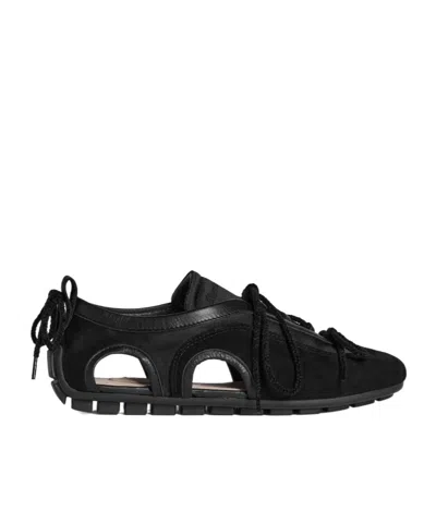 Simone Rocha Cut-out Ballerina Sneakers In Black
