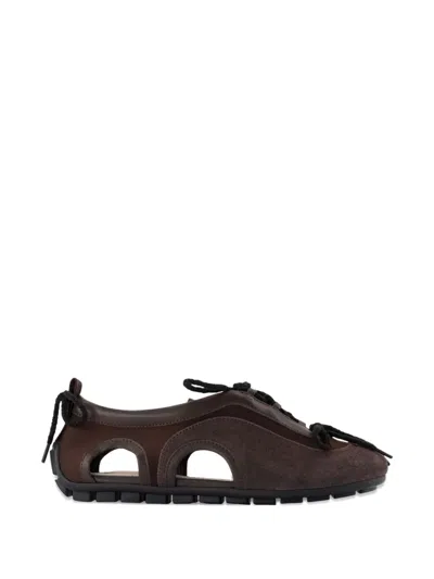 Simone Rocha Cutout Ballerina Sneakers In Brown