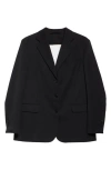 Simone Rocha Cutout Bow Detail Single Breasted Blazer In Black