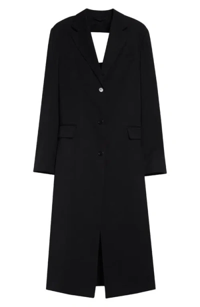 Simone Rocha Cutout Bow Detail Worsted Coat In Black