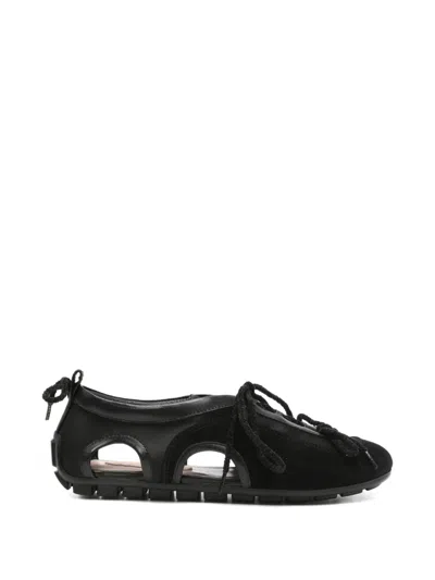 Simone Rocha Cutout Lace-up Sneakers In Black