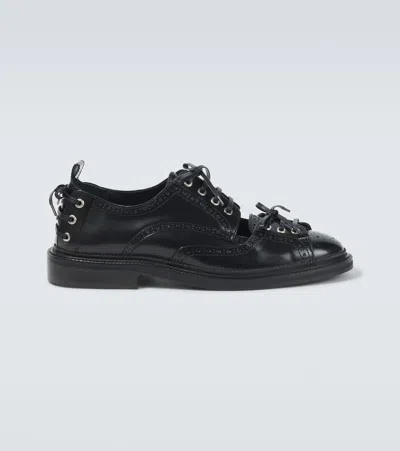 Simone Rocha Cutout Leather Brogues In Black