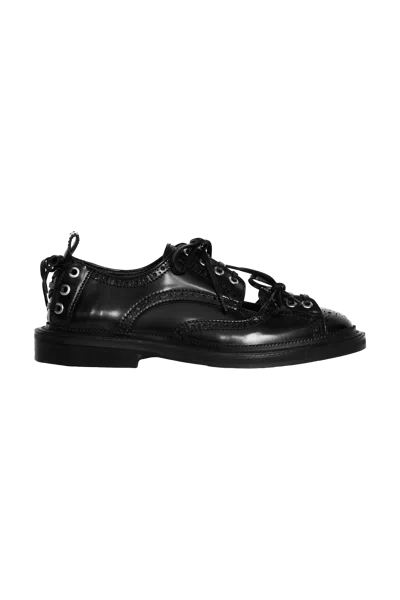 Simone Rocha Cutout Multi-lace Brogue Black