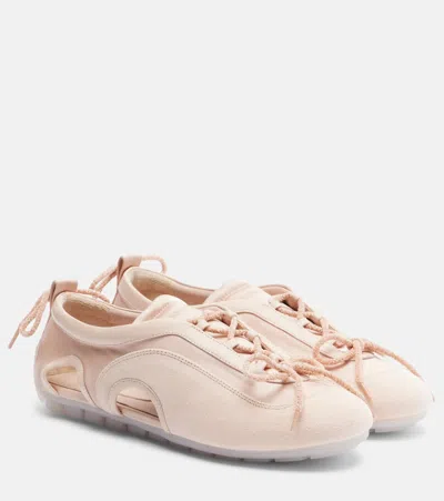 Simone Rocha Cutout Suede Sneakers In Pink