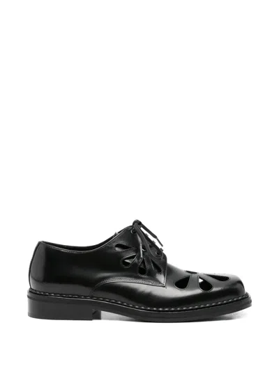 Simone Rocha Daisy Cut-out Derby Shoes In Black