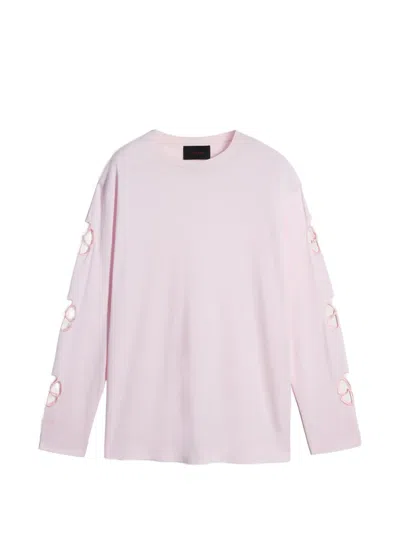 Simone Rocha Daisy Cutout Long-sleeve T-shirt In Pink