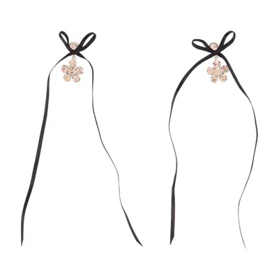 Simone Rocha Daisy Earrings In Black